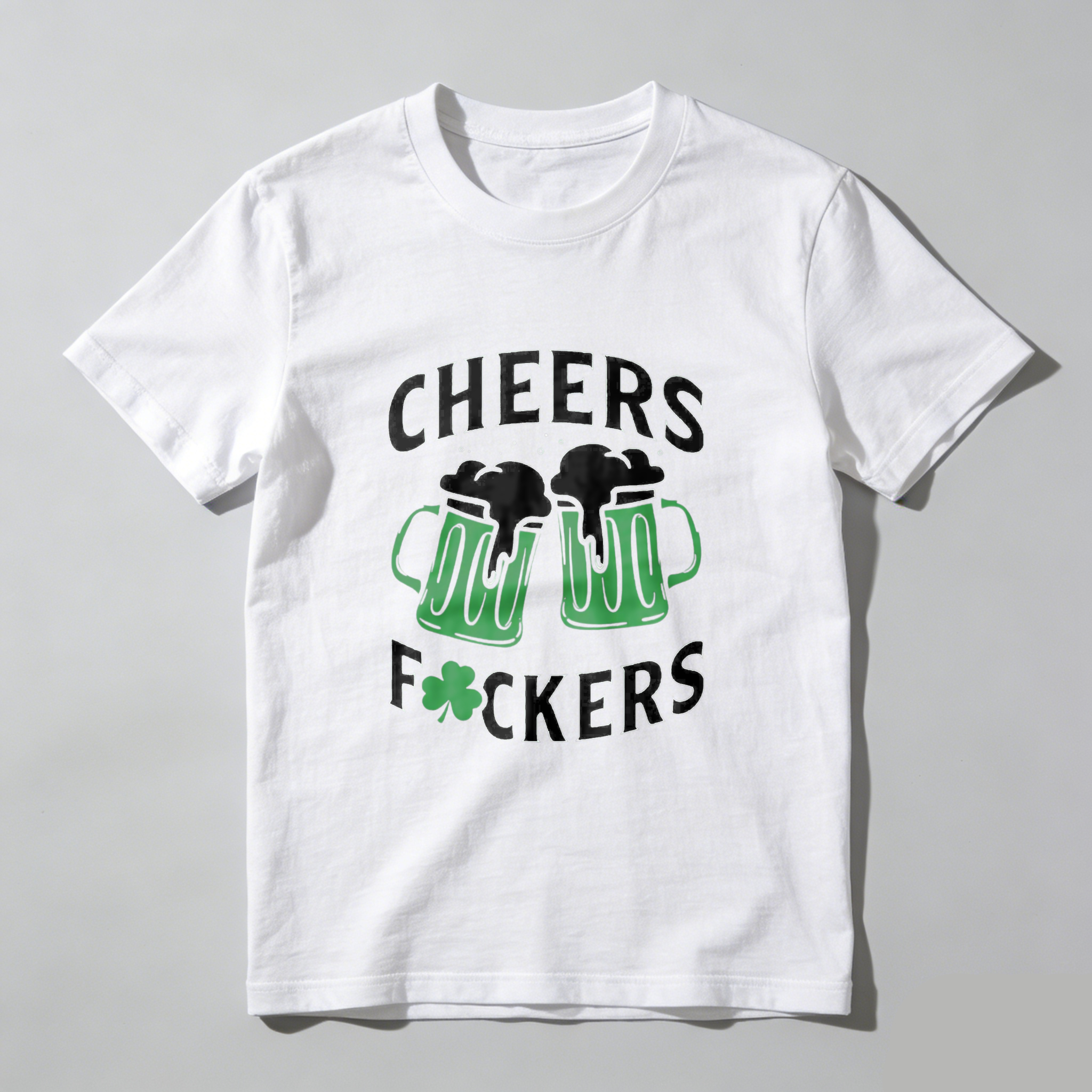 TEECURENT Cheers Beer Mugs Clover Fockers tshirt 100% cotton