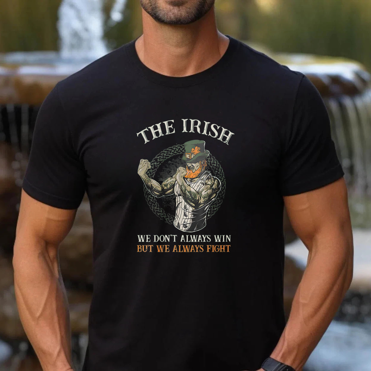 TEECURENT The Irish We Don't Always Win But We Always Fight tshirt 100% cotton