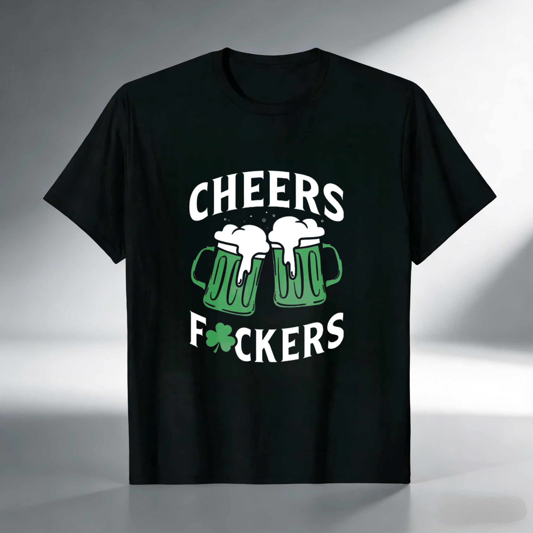 TEECURENT Cheers Beer Mugs Clover Fockers tshirt 100% cotton