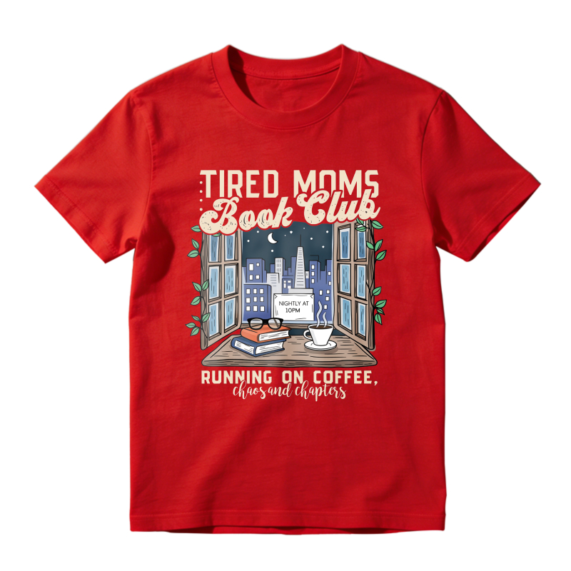 Wardrobecart Tired Moms Book Club Window Cityscape Coffee Books Unisex Classic T-shirt