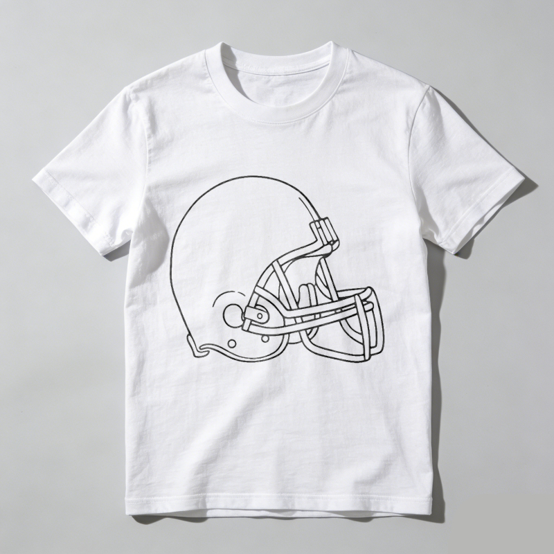 Dorawear™ Football Helmet Outline Design Print T Shirt