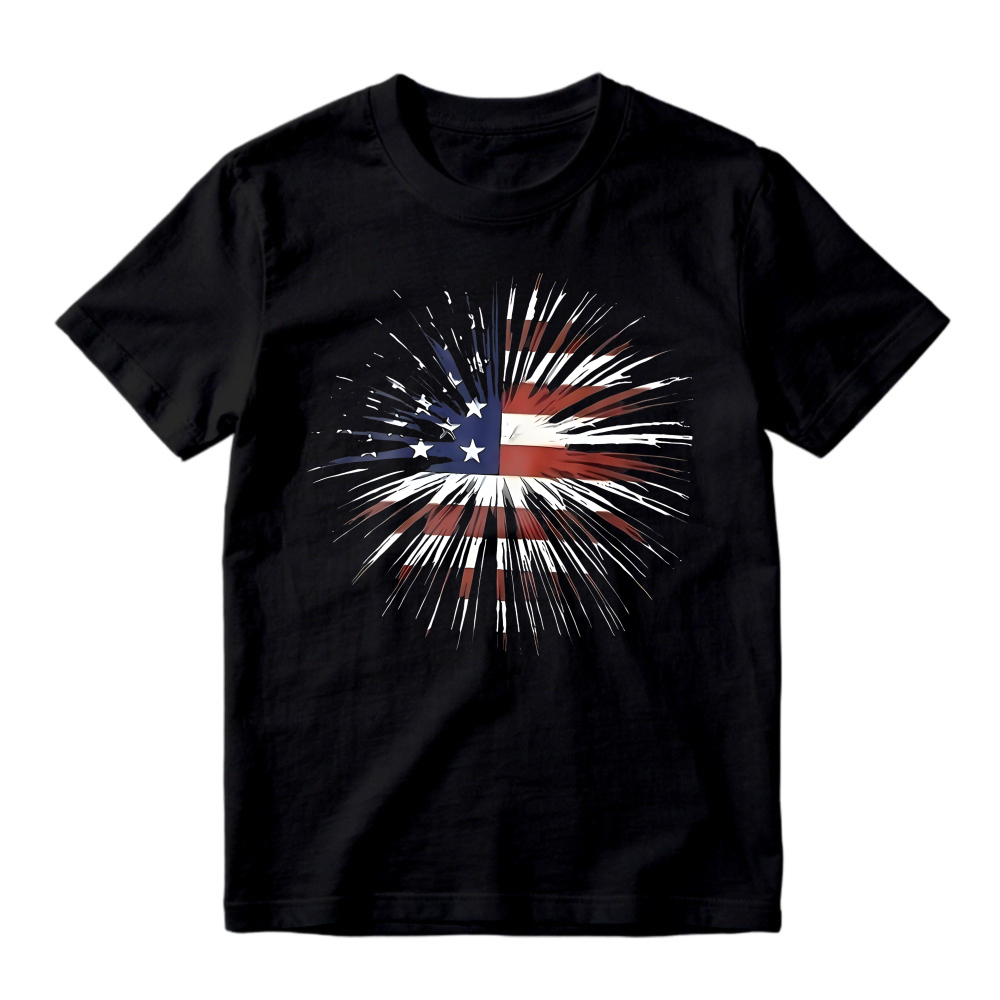 American Flag Explosion Design T-shirt