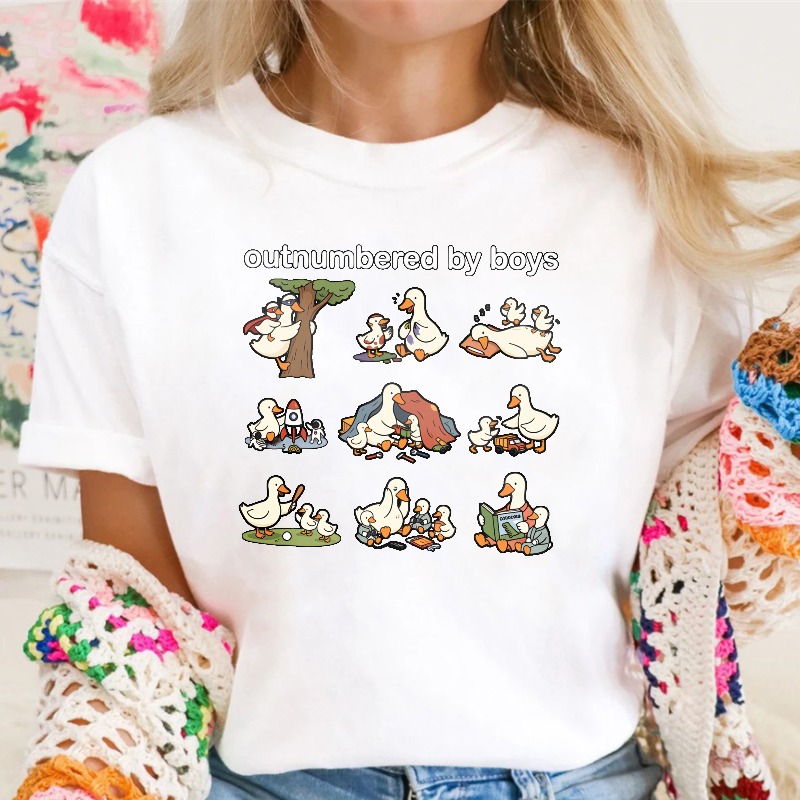 Duck Family With Babies And Tree Pattern Unisex Classic T-shirt