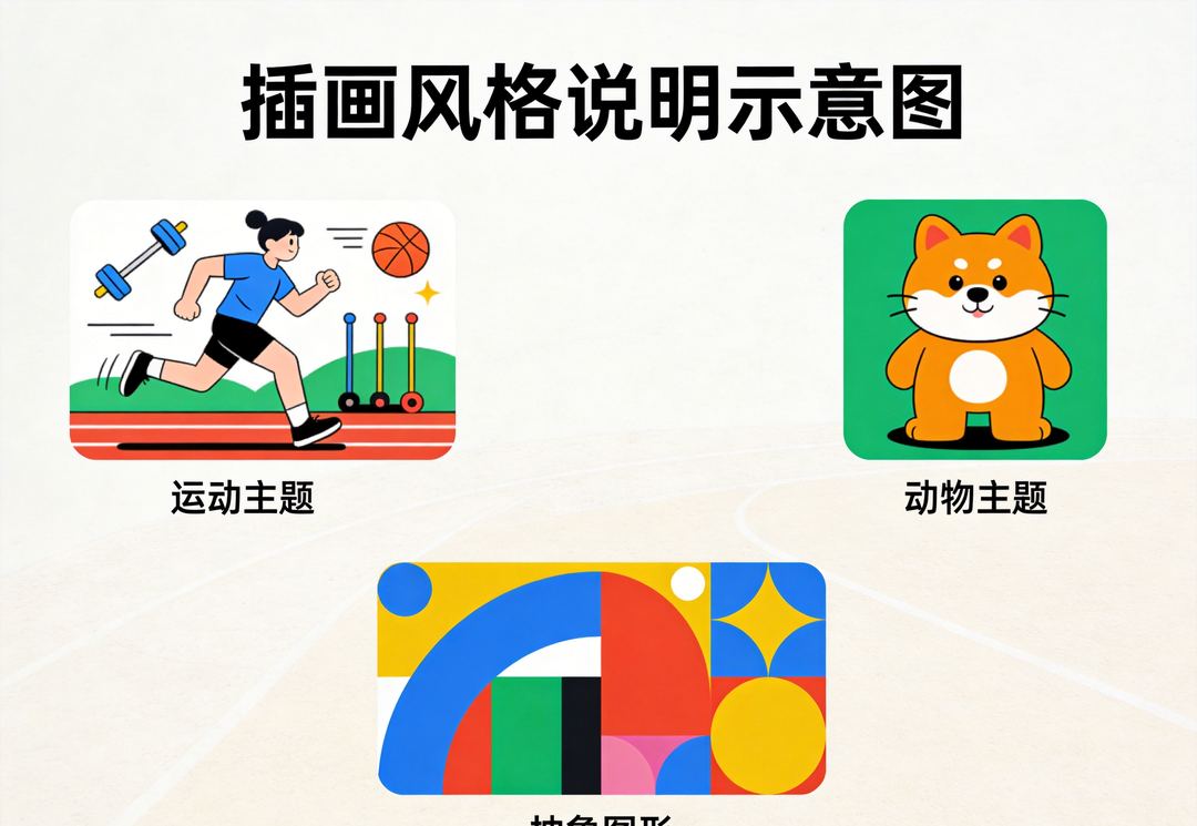 插画版权风险示意：色彩丰富的插画风格特征