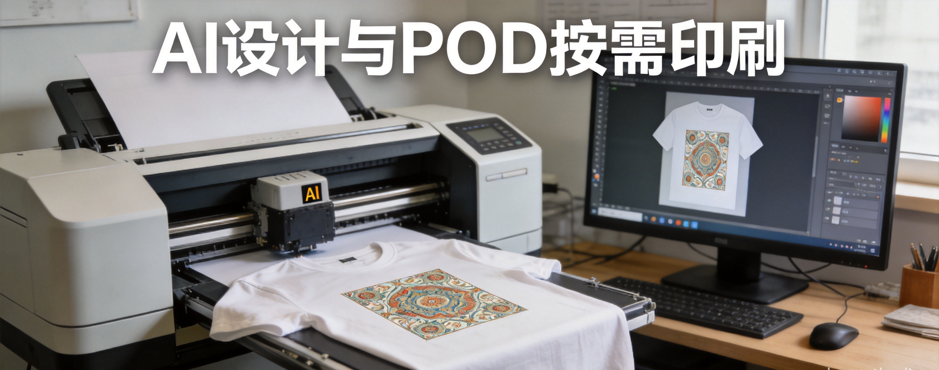 AI设计到POD按需印刷的生产链路
