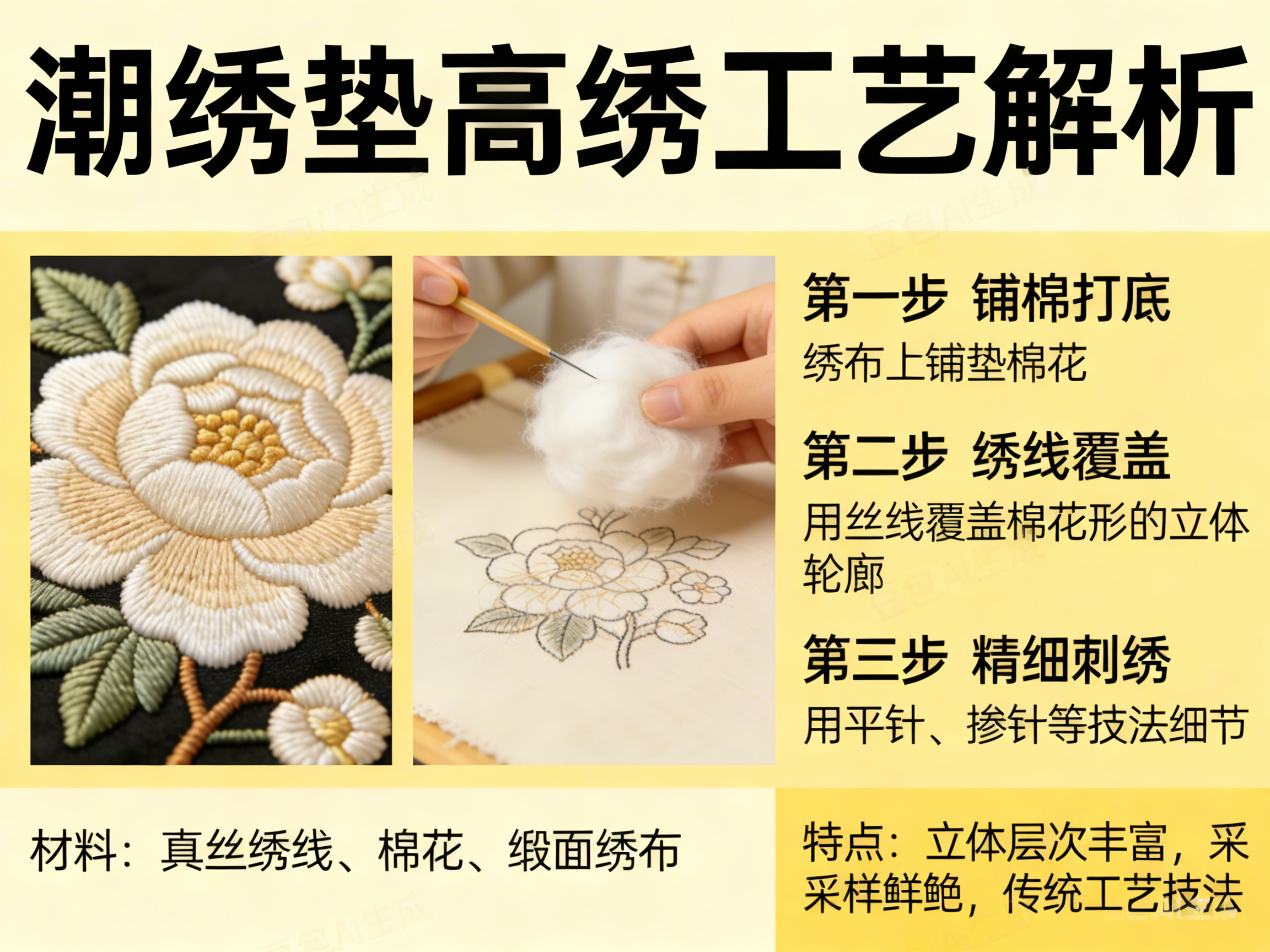 什么是潮绣垫高绣,潮绣垫高绣的工艺原理是什么?_灵图POD设计